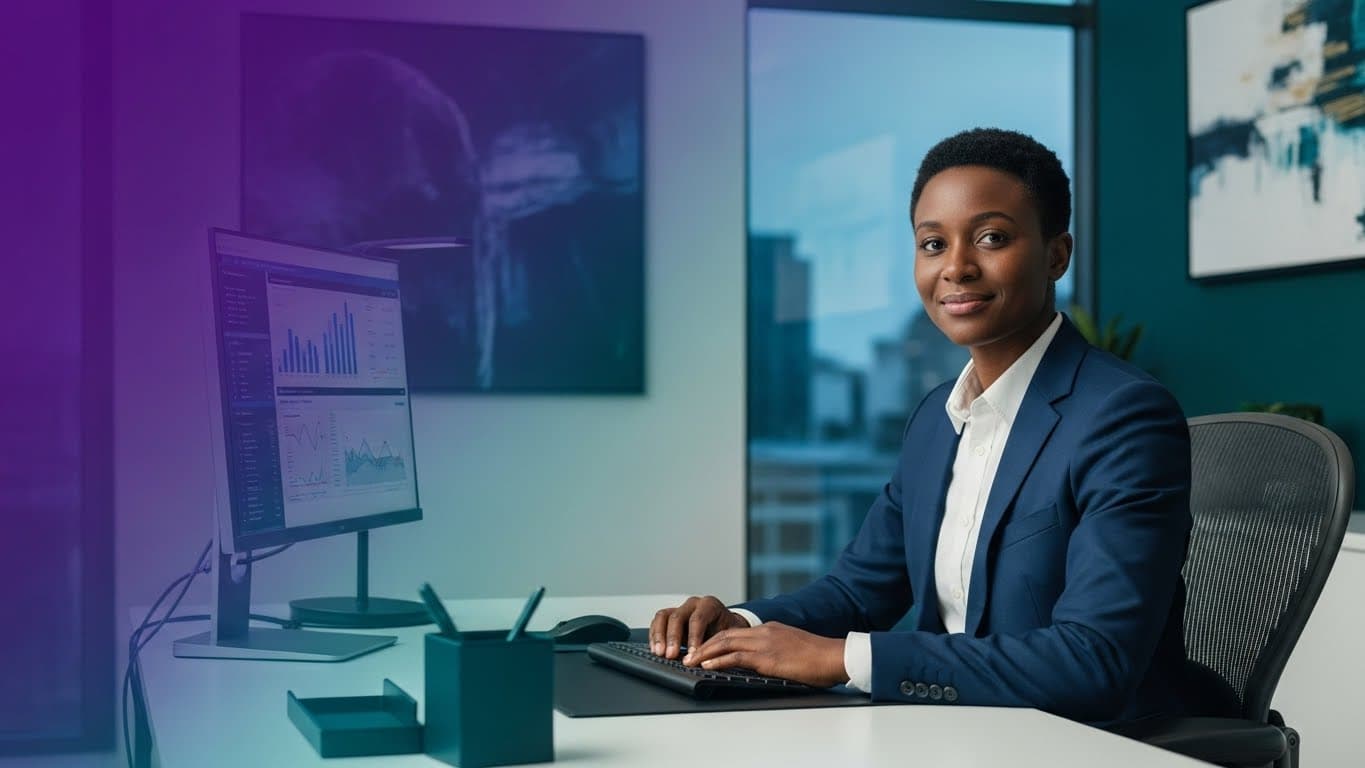 Professional working on a laptop
